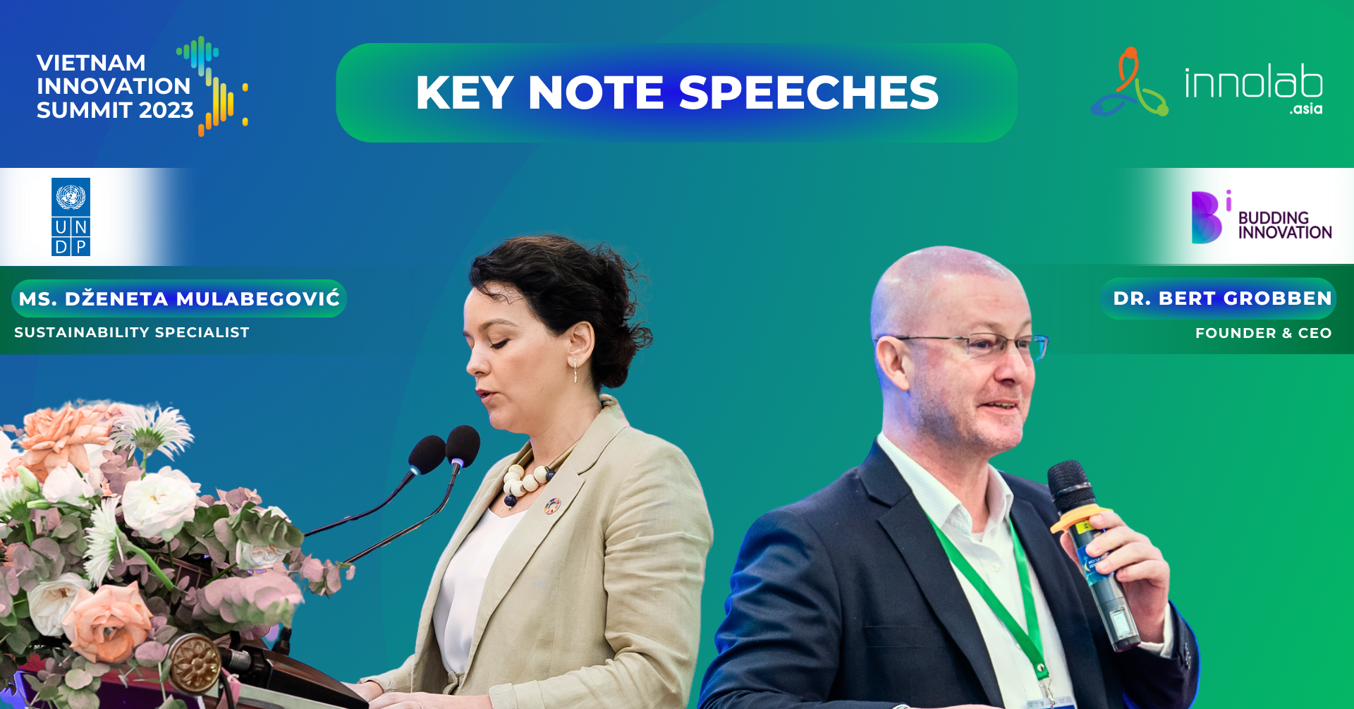 Dr. Bert Grobben, Founder & CEO at Budding Innovation and Ms. Dženeta Mulabegović, a Sustainability Specialist at UNDP